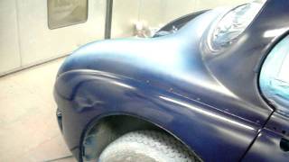 Spraying a Jaguar Mk2 in Cellulose Indigo Blue [upl. by Asennav989]