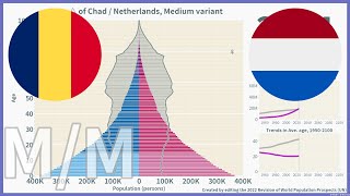 🇹🇩Chad vs 🇳🇱Netherlands Comparison of Population Pyramids 19502100  2022 Medium [upl. by Flodur]