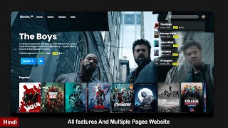 Create a movie website HTML amp CSS and JAVASCRIPT  Movie Website Html and css [upl. by Hodgson]