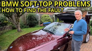 BMW SOFT TOP PROBLEMS  HOW TO DIAGNOSE AND FIX [upl. by Keryt21]