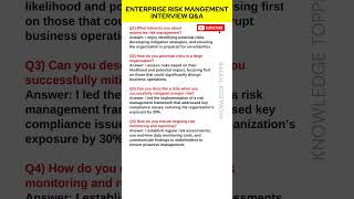 Enterprise Risk Management Interview Questions and Answers [upl. by Eelana]