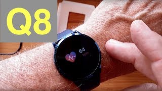 Newwear Q8 Smartwatch with Continuous Heart Rate and Blood Pressure Monitoring Unboxing amp Review [upl. by Lesko]