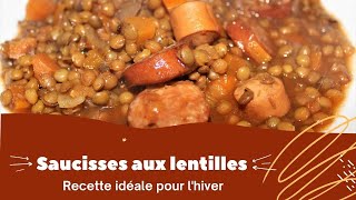 Saucisses aux lentilles  Recette facile rapide et complète 🥘😊😉 [upl. by Bork999]