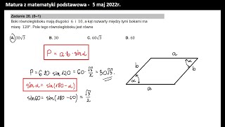 Zad 20 Planimetria Pole równoległoboku [upl. by Yenreit]