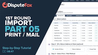 Training  Credit Import amp Dispute Step 5  Printing Letters [upl. by Ilario474]