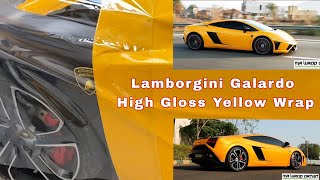 Lamborgini Galardo High Gloss Yellow Wrap [upl. by Donell480]