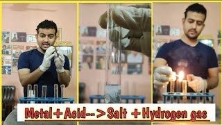 Reaction of metal with AcidPop testClass 10 science experimentEvolution of hydrogen gasChemistry [upl. by Esyla331]