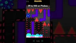 59 to 100 on Phobos geometrydash gd shorts short youtubeshorts youtubeshort [upl. by Ramilahs]