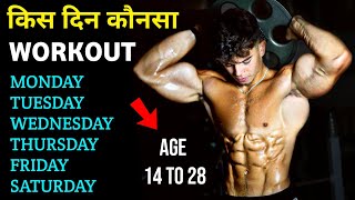 BEST WORKOUT PLAN  Full week workout plan  two body parts per day workout plan  beginners workout [upl. by Aivatahs]