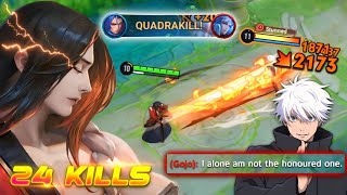 24 KILLS QUADRAKILL UKYO TACHIBANA JUNGLE GOD MODE 100 INSTANT KILL BUILD  HONOR OF KINGS [upl. by Atsira]