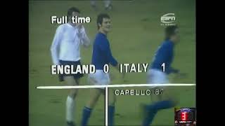 LATE GOAL of Fabio Capello Italy v England at 88 ／ International friendly 1973 [upl. by Kcirderfla]