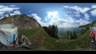 GrandTransSiberianExpress Train on old Baikal line 360º [upl. by Anazus]