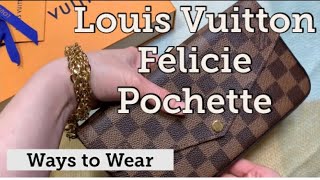 Louis Vuitton Pochette Felicie  Ways to Wear and Style your Wallet on Chain [upl. by Ramso]