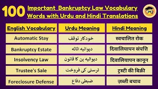 100 Bankruptcy Law VocabularyBankruptcy WordsImportant Law Related Vocabulary WordsVocabulary [upl. by Boothe]