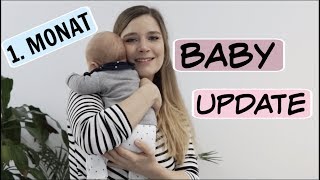 BABY UPDATE l 1 Monat l Schlafen l Stillen l Bauchschmerzen l HelloCathi [upl. by Britni209]