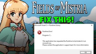 How to Fix Microsoft Visual C Runtime Library Error in Fields of Mistria [upl. by Fagaly]