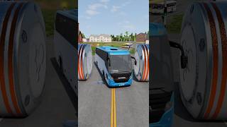 Mix Colour Buses amp School bus vs Bollards crash shorts beamngdrive bus [upl. by Arianna]