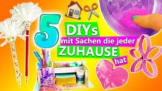 5 DIYs mit Sachen die jeder zuhause hat  Coole DINGE selber machen  Ideen gegen Langeweile zuhause [upl. by Iat]