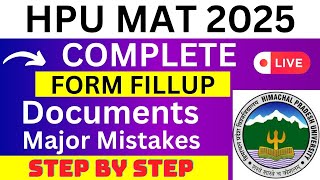 HPU MAT 2025 Application Form  HPU MAT Registration 2025 How To Fill HPU MAT 2025 Application Form [upl. by Atworth]