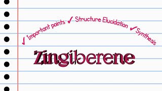 Zingiberene  Structure elucidation of zingiberene  SYNTHESIS OF ZINGIBERENE [upl. by Nnaeoj]