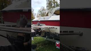 Removing Volvo Penta 280 sterndrive in 30 seconds boating boatlife [upl. by Waldon]