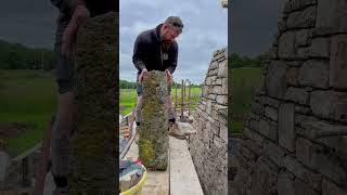 Rebuilding a cottage gable stonemason stonemasonry diy stonewalling selfbuild [upl. by Cinnamon]