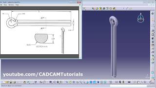 CATIA Training Course Exercises for Beginners  9  CATIA Practice Drawings for Rib Command Tool [upl. by Quintina]