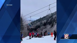 Sunday River ski lift evacuated after breakdown [upl. by Damalis233]