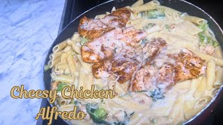 How To Make Cheesy Chicken Alfredo 🍝 [upl. by Eelyak]