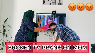 😨Tv Broken Prank on mom 🤣  Gone wrong 😡 Angry father [upl. by Ulric259]