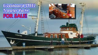 €390K STEEL Liveaboard Trawler Yacht The ONLY ONE Of Its Kind FOR SALE [upl. by Einnil347]