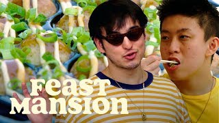 Joji and Rich Brian Make a Classic Japanese Street Food  Feast Mansion [upl. by Marve]