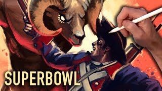 WHO WILL WIN SUPERBOWL LIII Painting Patriots vs Rams [upl. by Rabjohn]