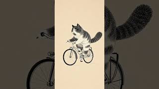 cat bicycle CuteAnimalsCompilation FunnyAnimalMoments AdorablePets AnimalLovers youtubeshorts [upl. by Ahsikcin]