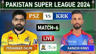 PSL 2024 LIVE PESHAWAR ZALMI vs KARACHI KINGS MATCH 6 LIVE SCORES  PZ vs KK LIVE MATCH  PZ BAT [upl. by Brainard]