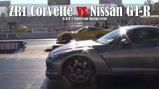 ZR1 Corvette vs Nissan GTR drag race [upl. by Flemings]