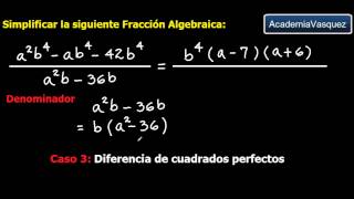 Simplificación de Fracciones Algebraicas Ejercicio 2 [upl. by Eirrot281]