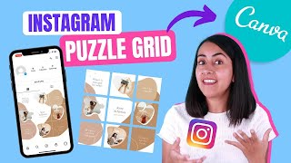 How to make an INSTAGRAM PUZZLE feed with Canva  FREE fun and easy [upl. by Wat]