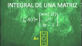 Derivada e integral de una matriz [upl. by Rdnaskela100]