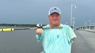 Pier FISHING in Biloxi Ms Blackened FLOUNDER CATCH CLEAN COOK [upl. by Haukom906]