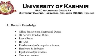 Domain knowledge  junior assistant kashmir university  office practice  part 1 [upl. by Siravrat]