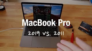 Apple MacBook Pro 2019 vs 2011 Upgraded Geekbench amp Disk Speed Test [upl. by Lillith]