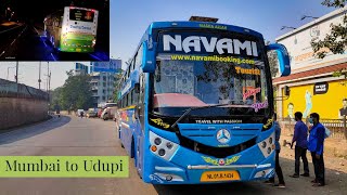 MUMBAI TO UDUPI FULL BUS JOURNEY  NAVAMI TRAVELS CABIN RIDE  VLOG 🚌🔥 [upl. by Domonic872]