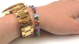 Perlenarmband selber machen  Armband aus Perlen  DIY Schmuck  Bunt und Einfach [upl. by Ogeid]