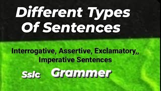 Different types of Sentences  Imperative Interrogative Exclamatory Assertive sentences sslc [upl. by Outhe]