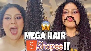 Comprei um MEGA HAIR CACHEADO na SHOPEE 😱  Valeu a pena [upl. by Auohs]