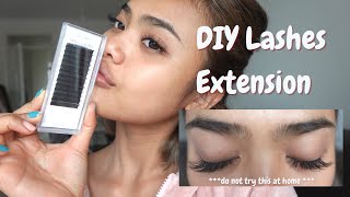 DIY lashes extension at home  Permanent individual extension [upl. by Yazbak]