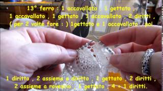 Maglia Tutorial  Bordo a Rombi per Copertina da neonato [upl. by Oglesby700]