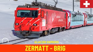 Cab Ride Glacier Express Zermatt  BrigMatterhornGotthardBahn Switzerlandtrain drivers view 4K [upl. by Brunn]