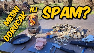 SPAM ili Mesni doručak Koja je razlika Kakav je okus SPAM burgeroutdoor bushcraft kampiranje [upl. by Kessia948]